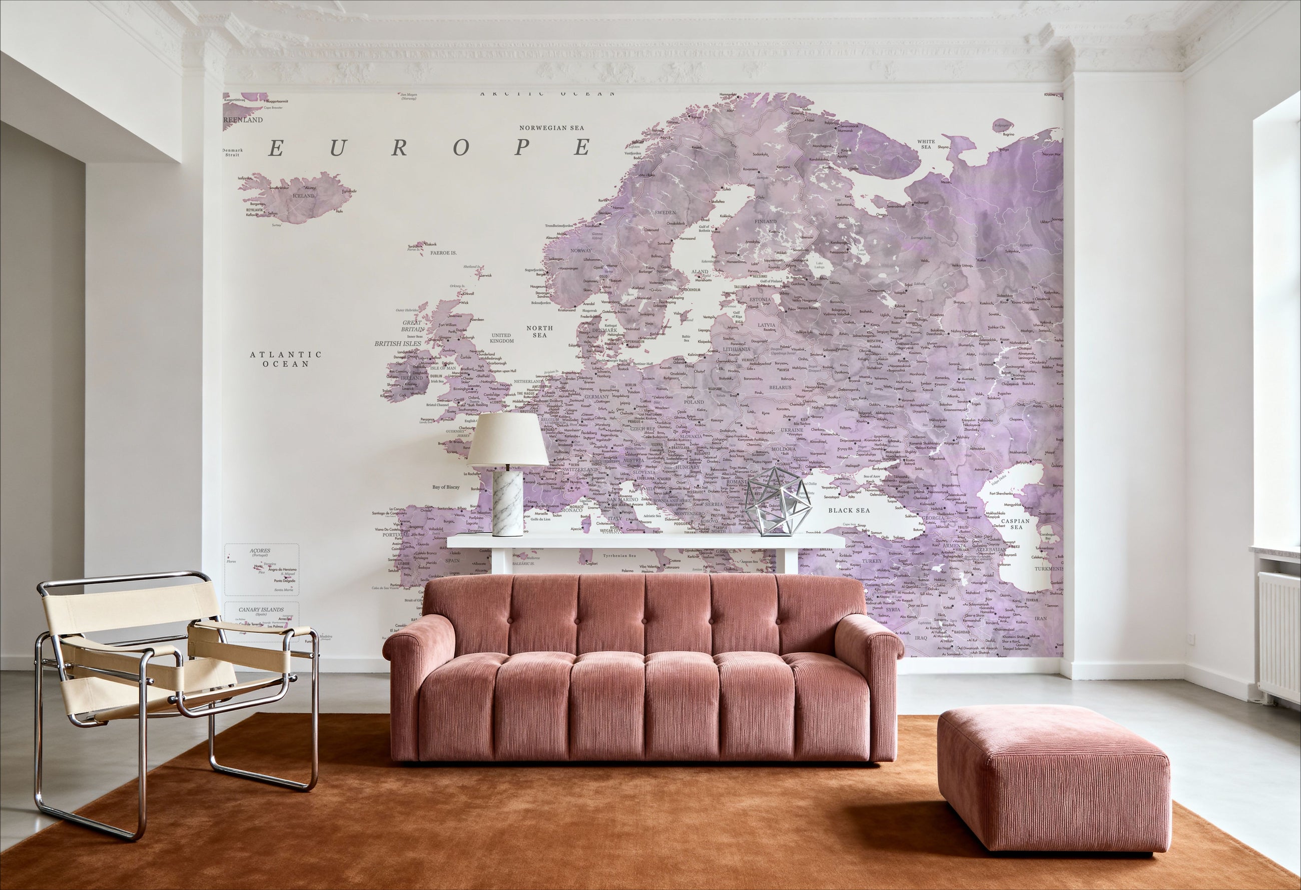 Europe Map Detailed - Cecilie Mural Wallpaper