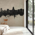 Madison Wisconsin Skyline Concrete Mural Wallpaper - room preview 04