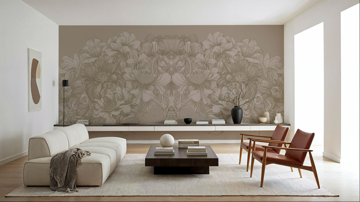 Scandi Flower I Mural Wallpaper - room preview 04