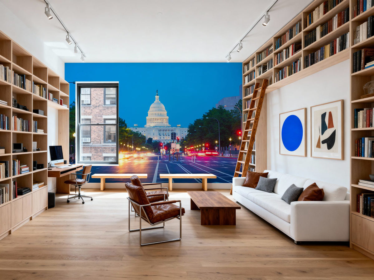 Capitol Sunset Mural Wallpaper - room preview 04