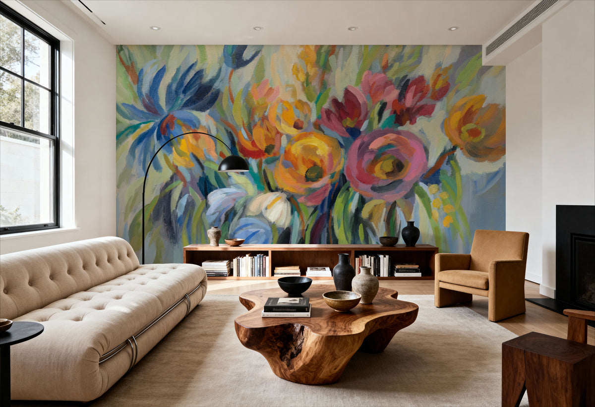 Fire Flowers Mural Wallpaper - room preview 04