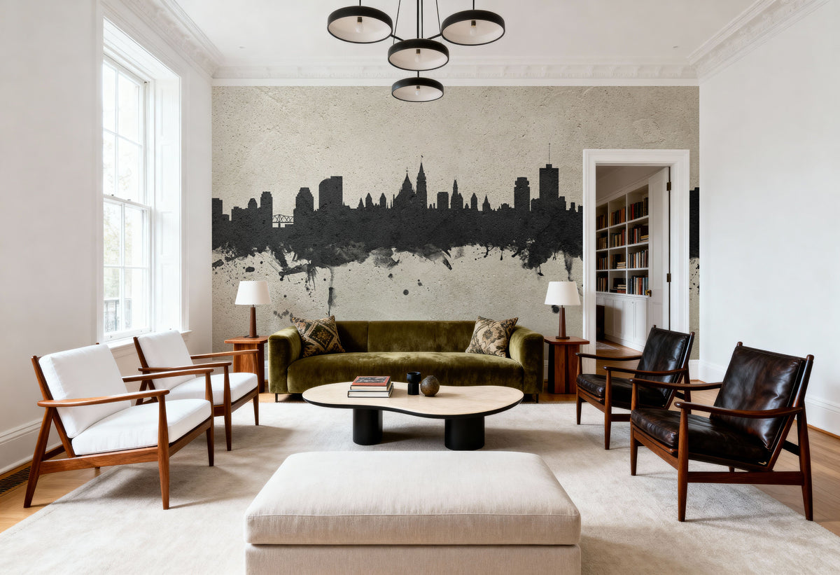 Ottowa Canada Skyline Concrete Mural Wallpaper - room preview 04