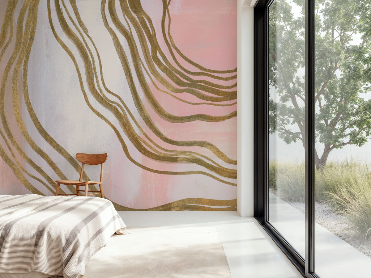 Pink and Bright Abstract II Mural Wallpaper - room preview 04