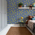 Memphis Dots & Stripes, Lilac Mural Wallpaper - room preview 04