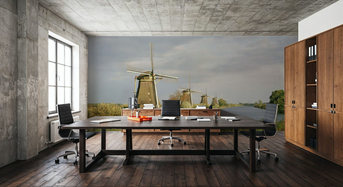 Riverside Windmills Mural Wallpaper - room preview 04