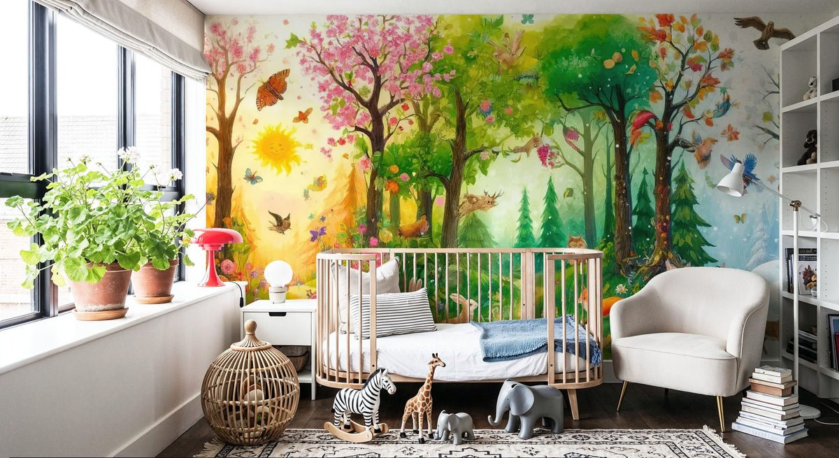 Forest Through the Seasons Mural Wallpaper - room preview 04