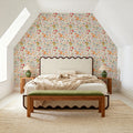 Time to Share Flowers and Pears White Mural Wallpaper - room preview 04