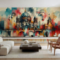 Watercolor Skyline Berlin Mural Wallpaper - room preview 04