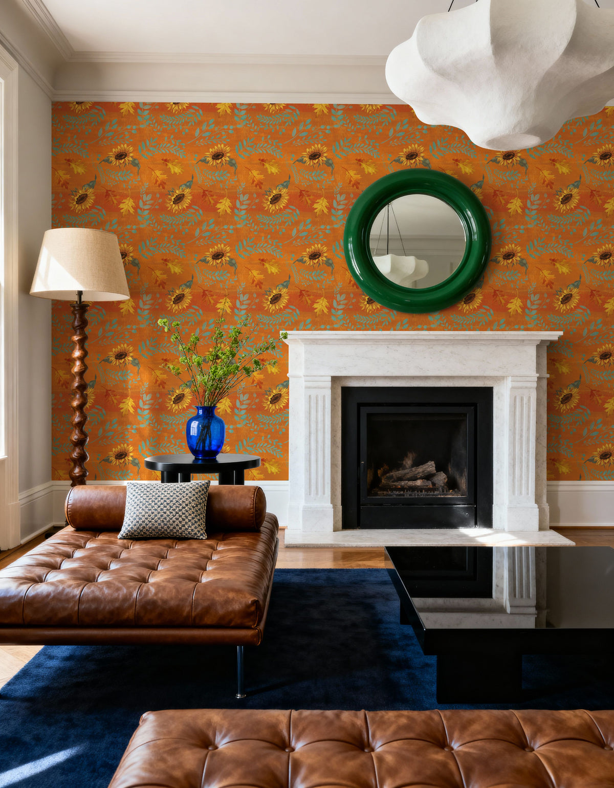 Fall Harvest Orange Mural Wallpaper - room preview 04
