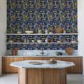 Homley Geometry, Navy Mural Wallpaper - room preview 04