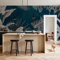 Frosty Leaves Mural Wallpaper - Blue Tone - room preview 04