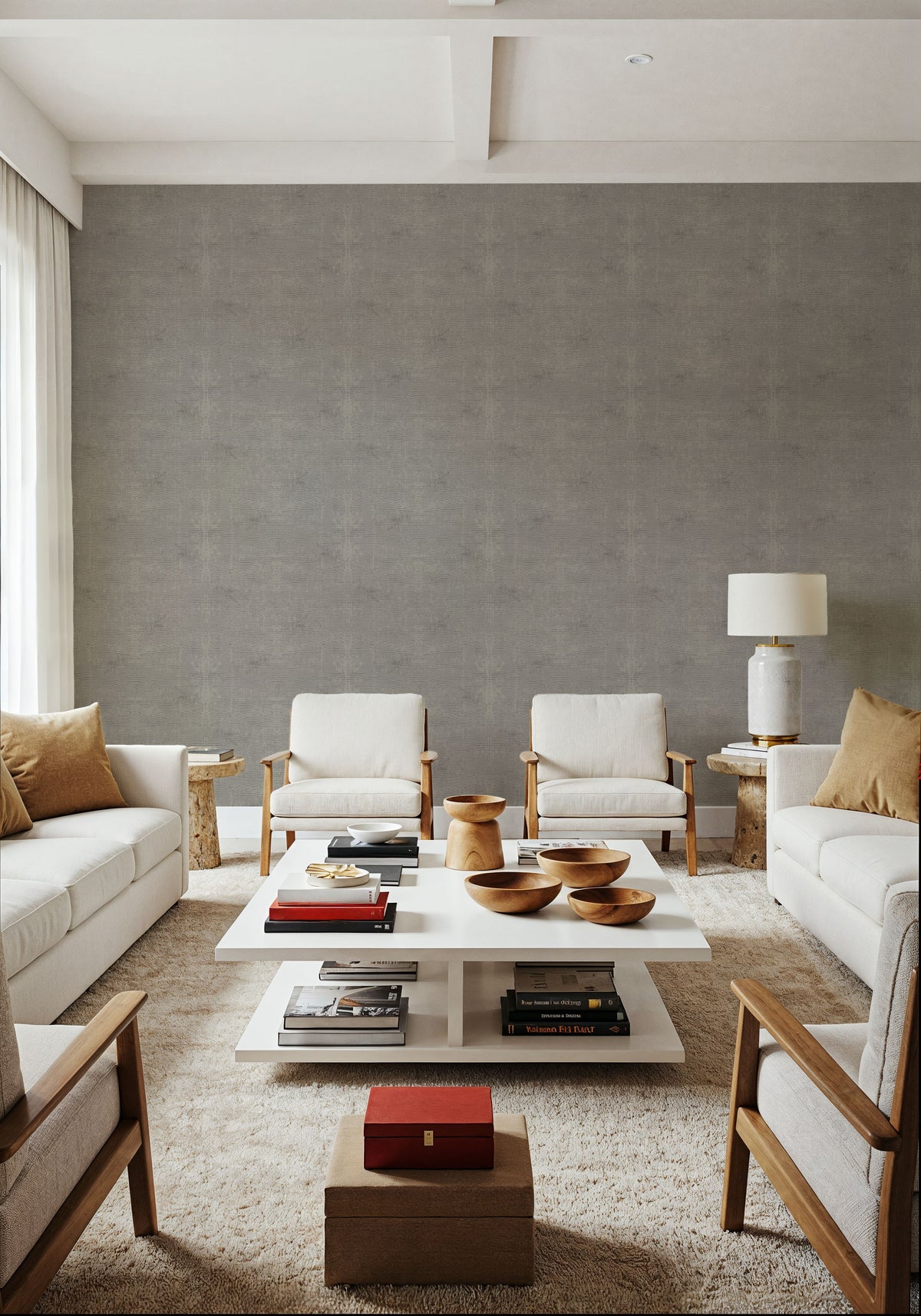 Country Wood Grey Mural Wallpaper - room preview 04