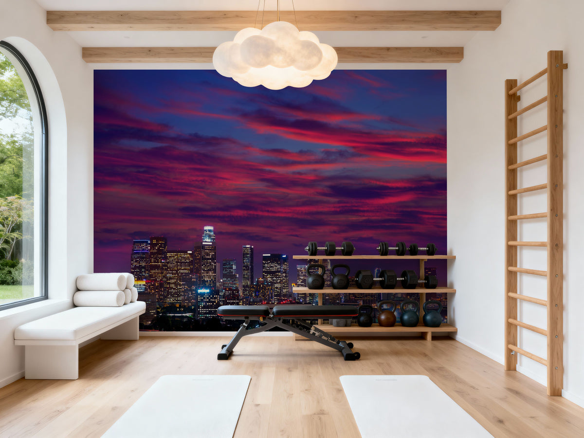 Pink Downtown Mural Wallpaper - room preview 04