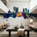 Halifax Canada Skyline Blue & Bronze Mural Wallpaper - room preview 04