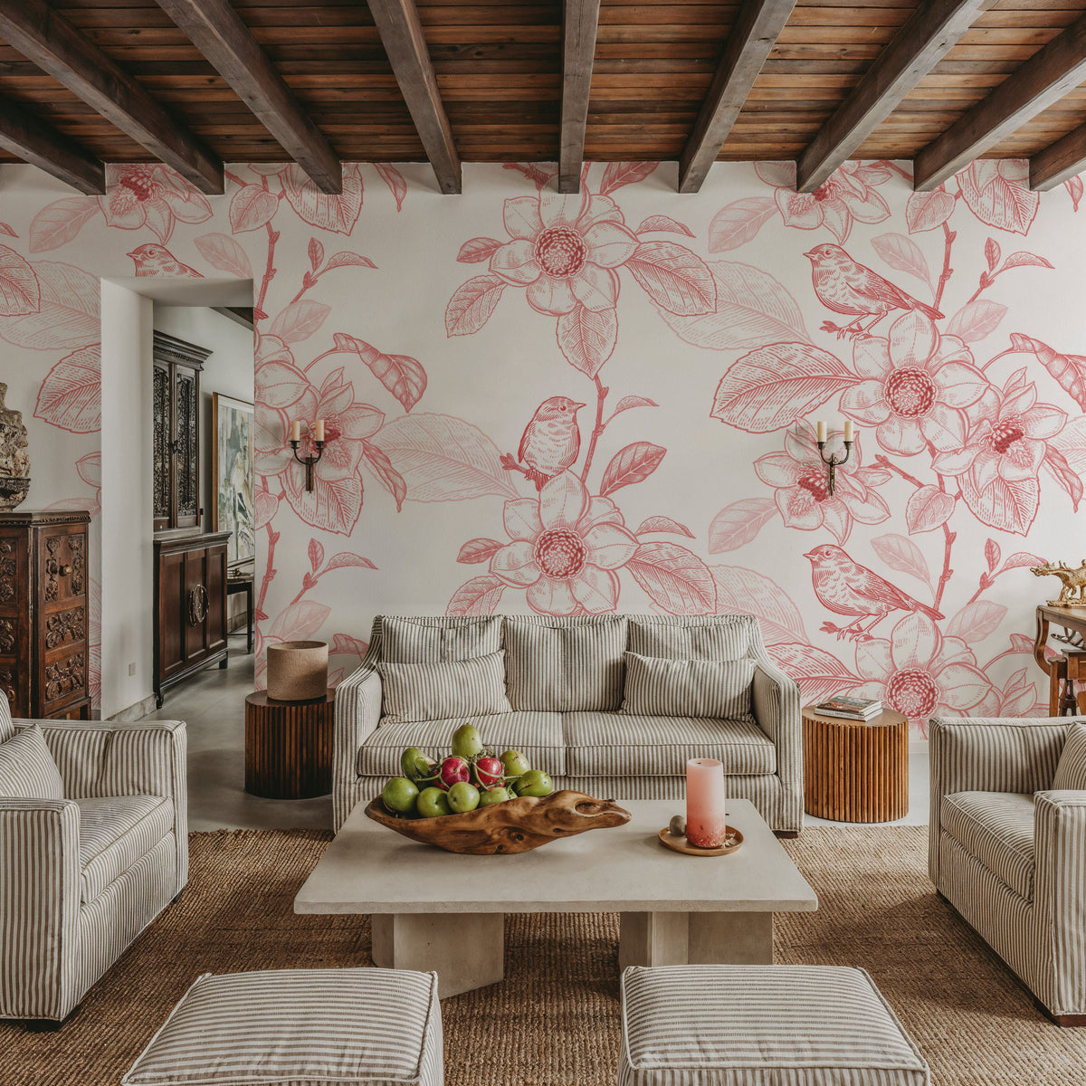 Blooming Magnolia Mural Wallpaper - room preview 04
