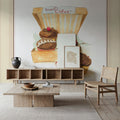 Cupcake Quartet on Stripes Mural Wallpaper - room preview 04