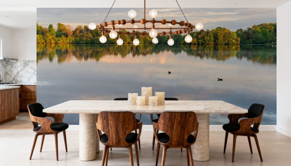Lakeside Reflection Mural Wallpaper - room preview 04