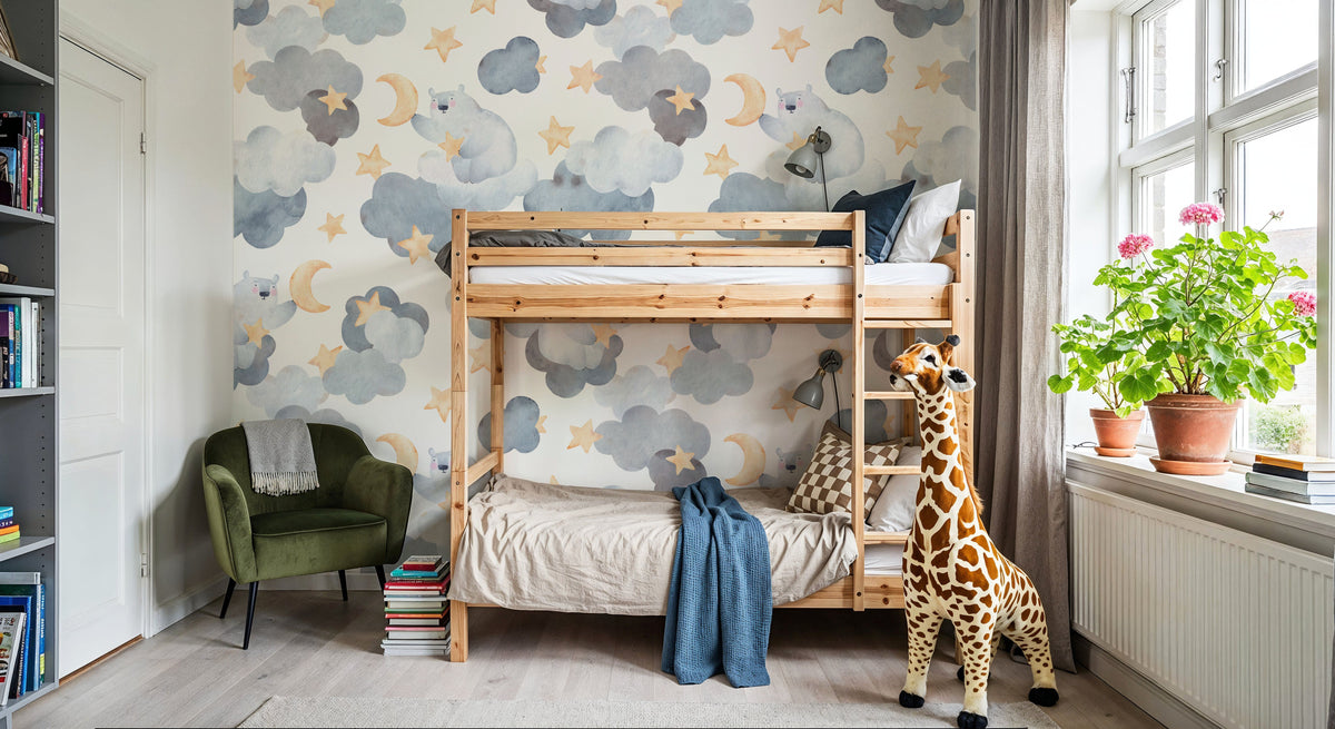 Polar Bears & Clouds Mural Wallpaper - room preview 04