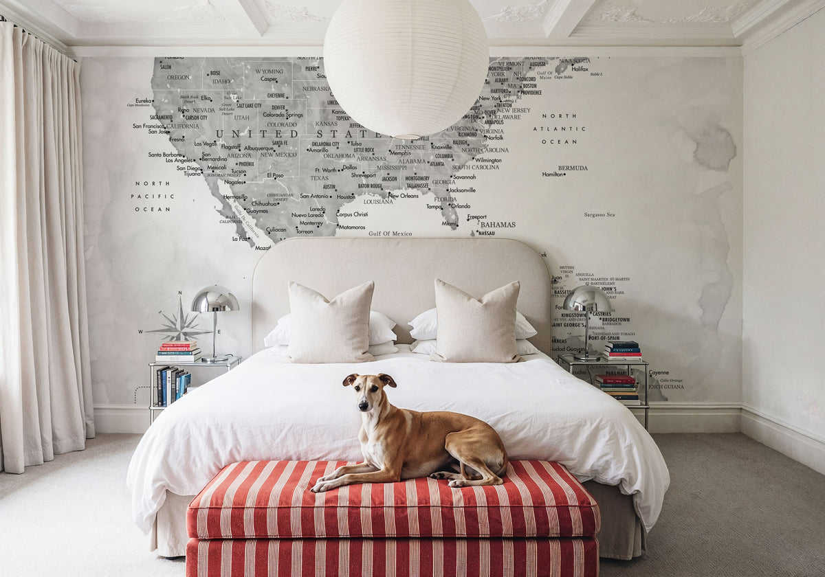 US Mexico Caribbean Map - Jimmy Wash Mural Wallpaper - room preview 04