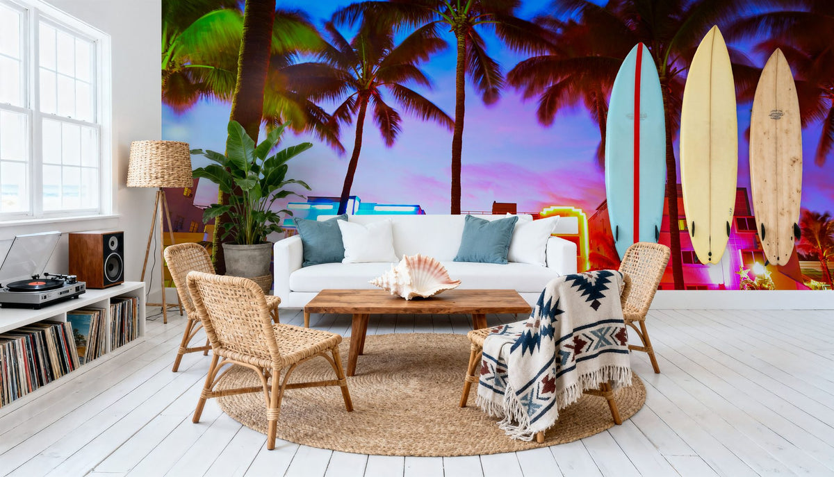 South Beach Lights Mural Wallpaper - room preview 04