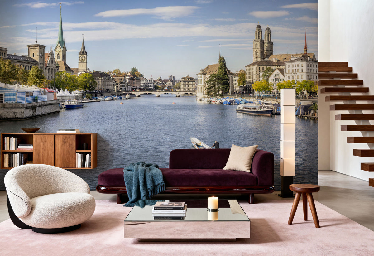 Zürich Skyline Mural Wallpaper - room preview 04