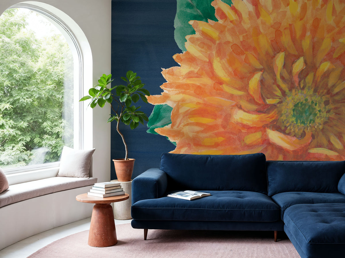 Floral Drama XI Mural Wallpaper - room preview 04