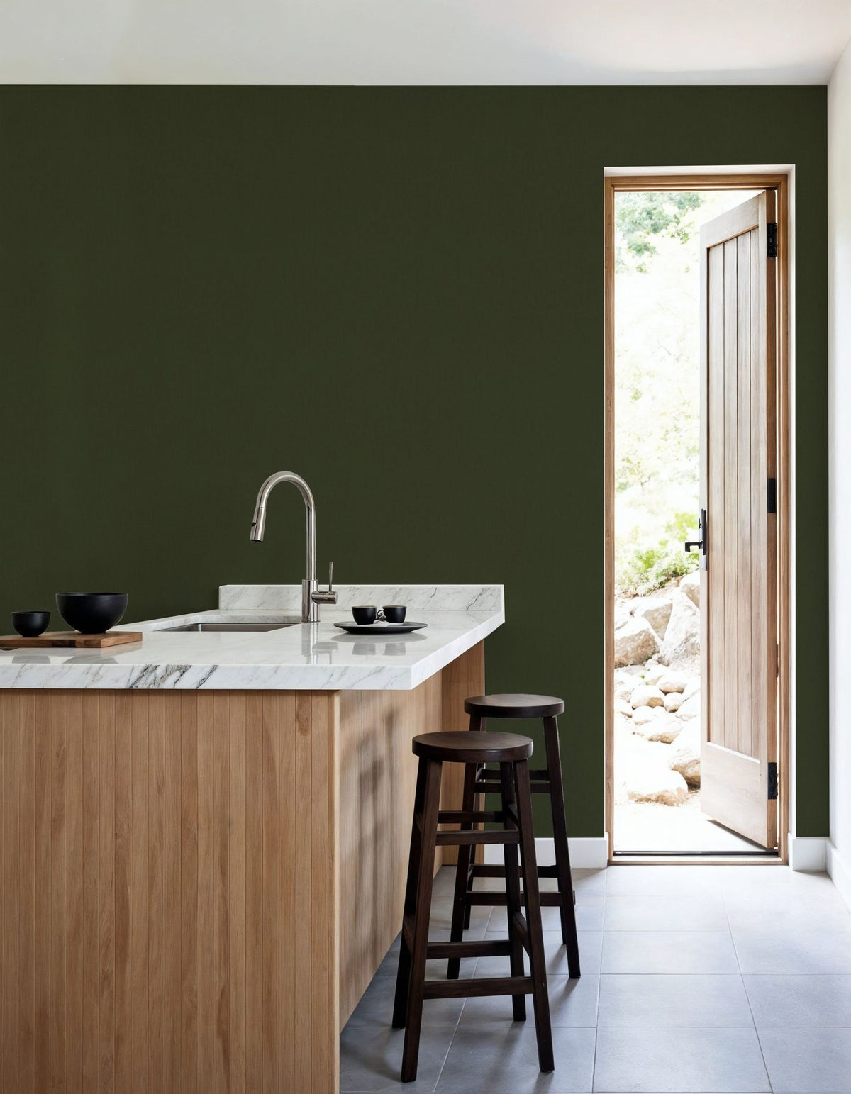 Linen Mist Bright Collection, Moss Mural Wallpaper - room preview 04