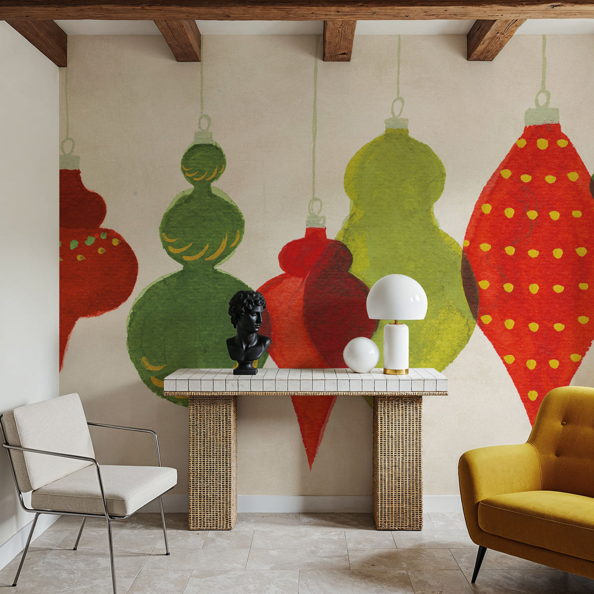 Festive Decorations Ornaments Mural Wallpaper - room preview 04