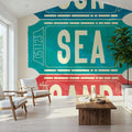 Ticket Stubs Beach Mural Wallpaper - room preview 04