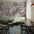 Dahlia Days, Dusty Pink Mural Wallpaper - room preview 04