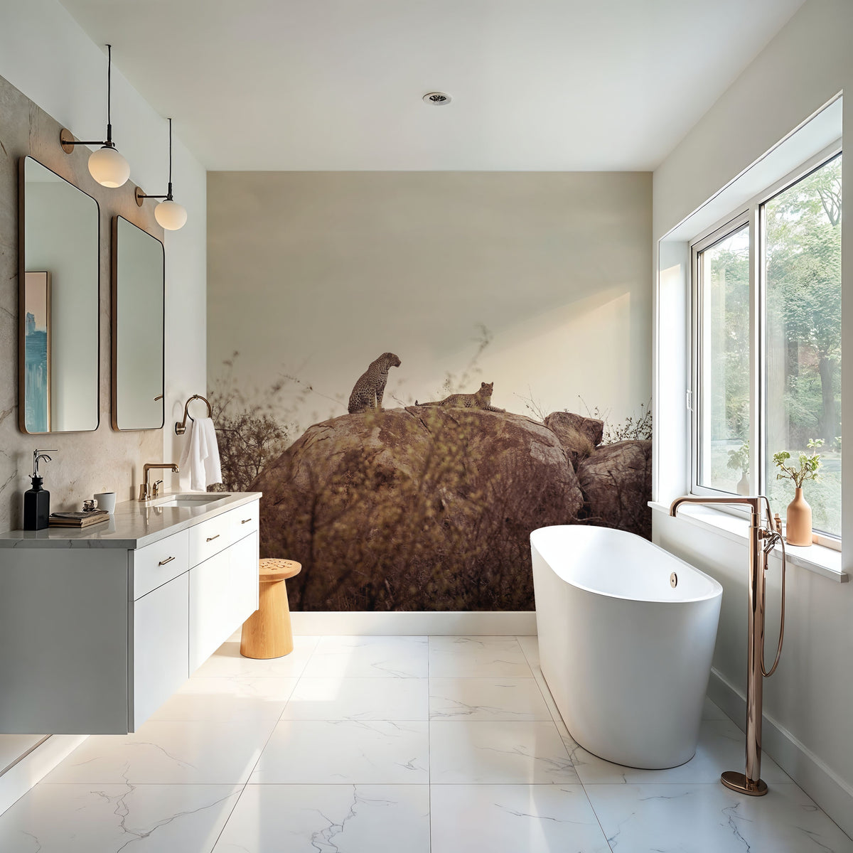 Leopard and Cub Mural Wallpaper - room preview 04