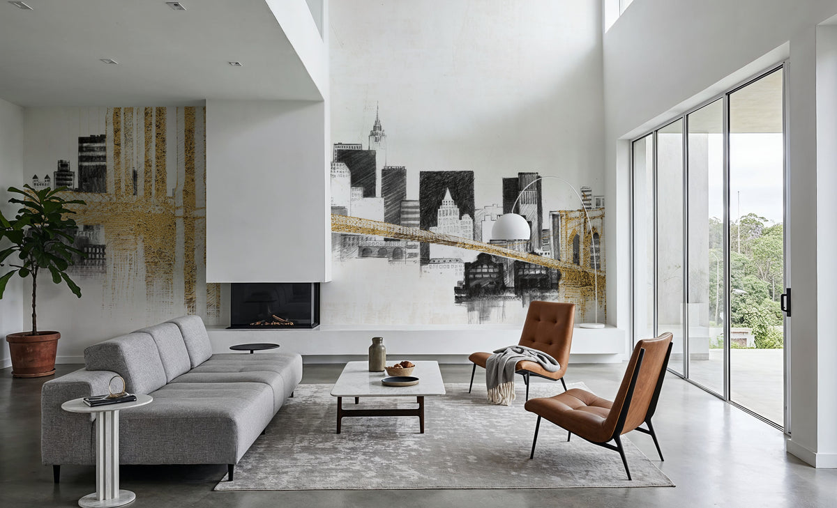Skyline Crossing Mural Wallpaper - room preview 04