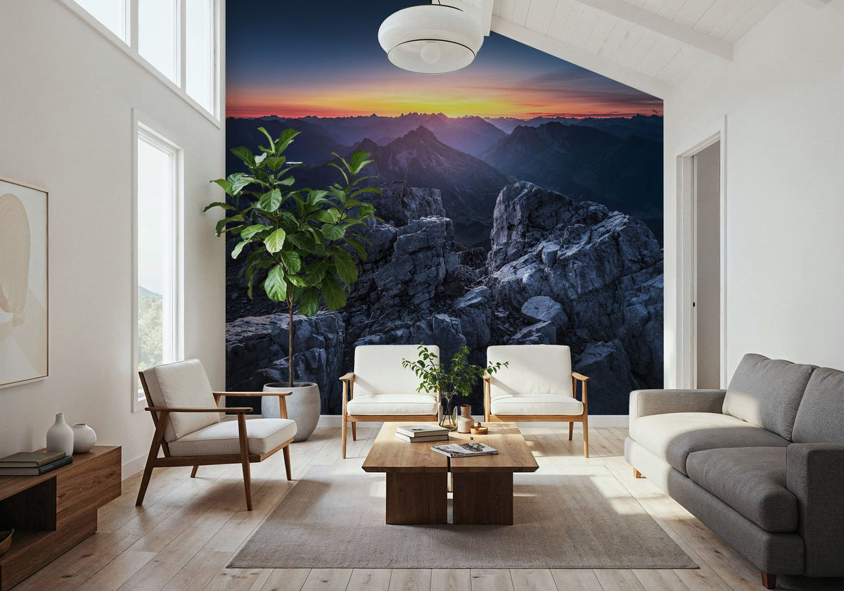 Mountanous Sunrise Mural Wallpaper - room preview 04