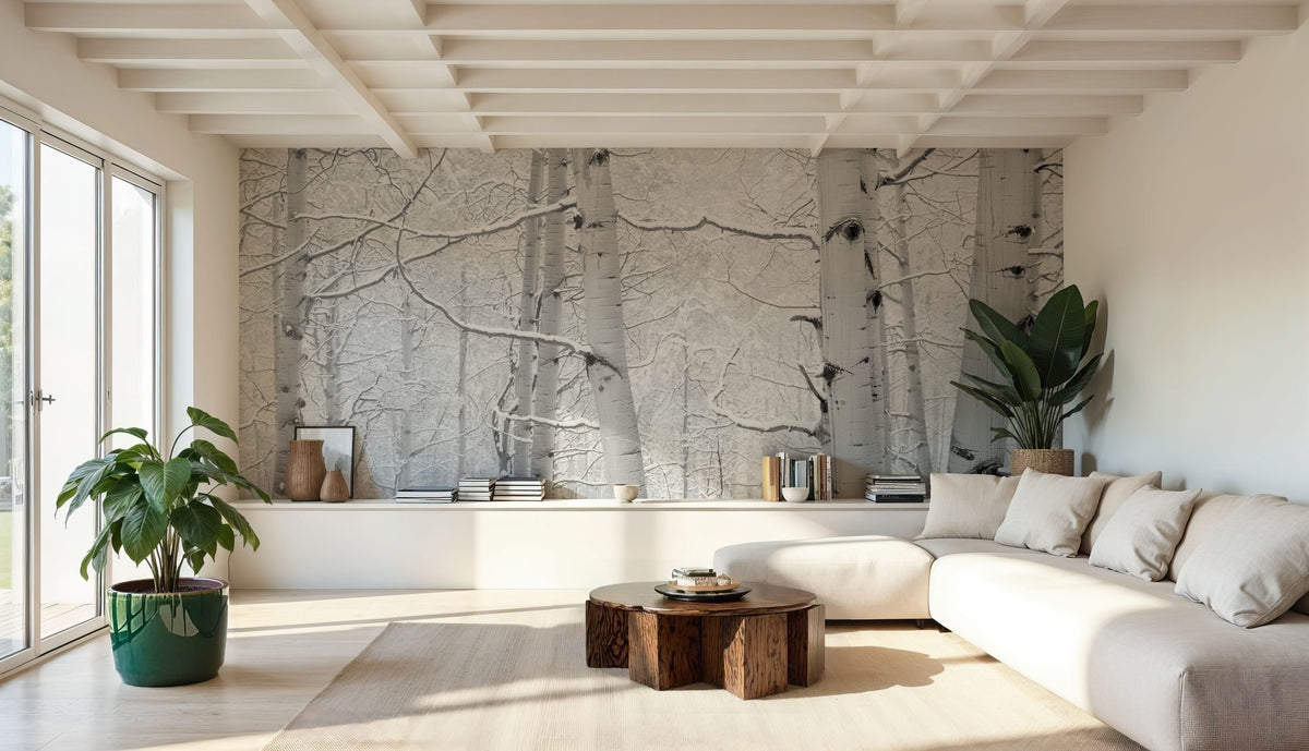 Winter Birch Serenity Mural Wallpaper - room preview 04