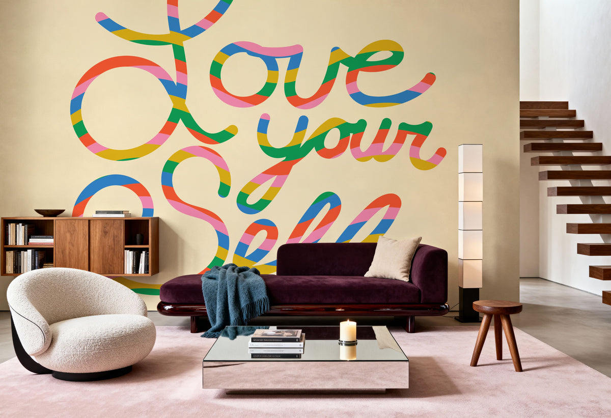 Love Your Self Mural Wallpaper - room preview 04