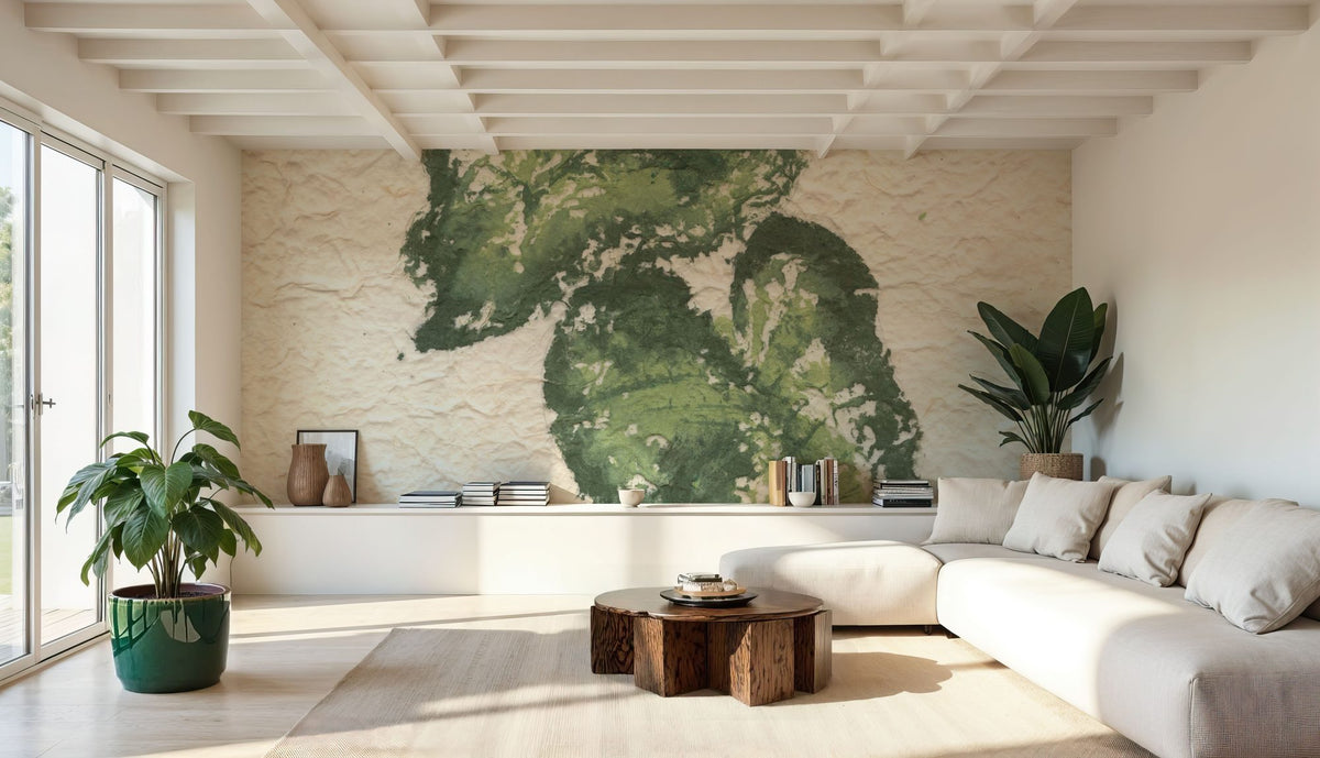 Textile Leaves II Mural Wallpaper - room preview 04