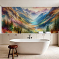 Colorful Mountain Valley Landscape Mural Wallpaper - room preview 04