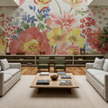Floral Focus White Mural Wallpaper - room preview 04