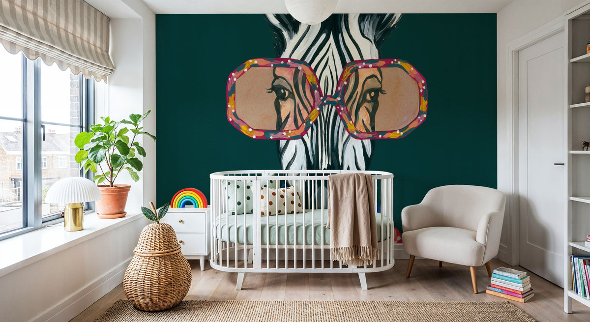 Miami Living Zebra Portrait Mural Wallpaper - room preview 04