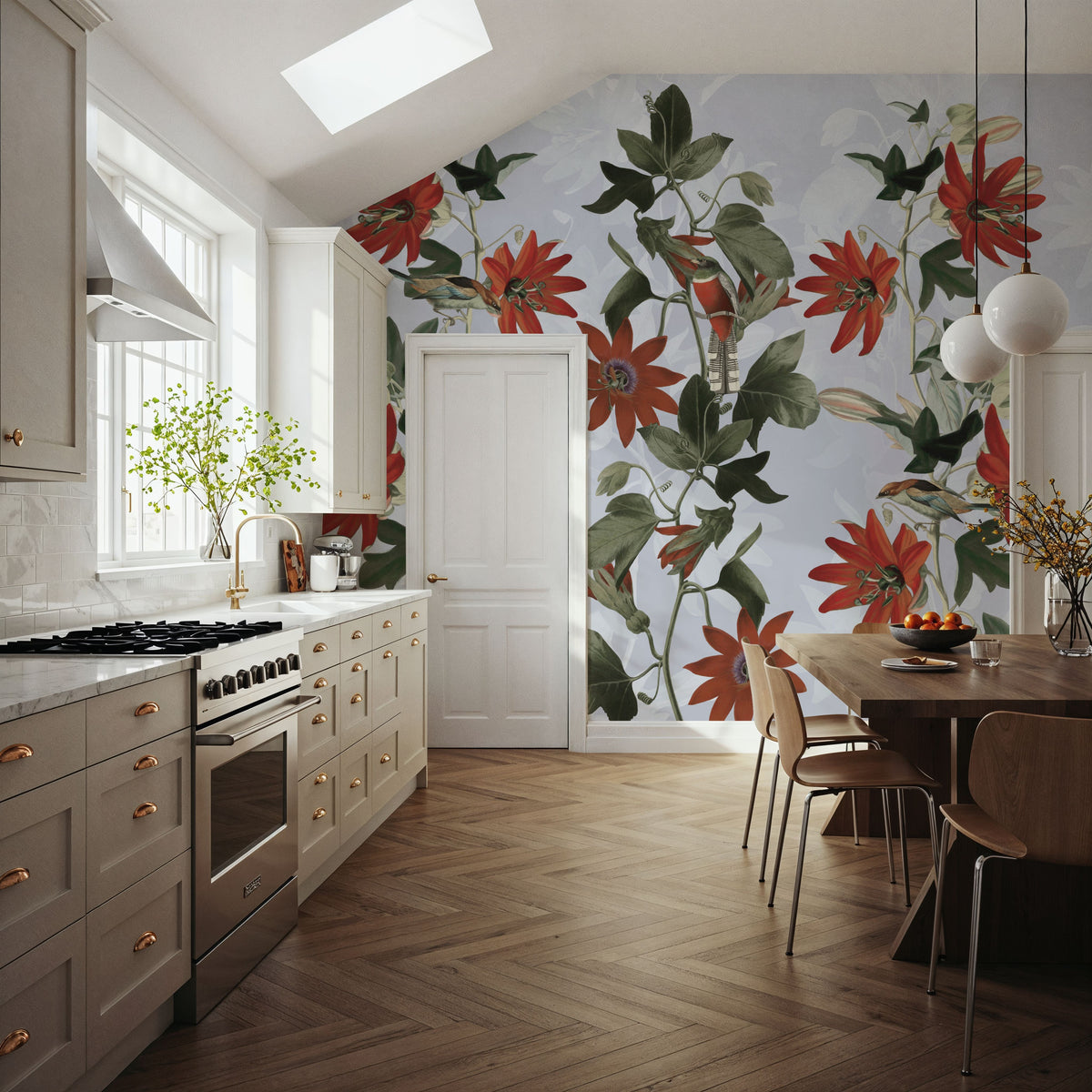 Contemporary Clematis Mural Wallpaper - Edition 4 - room preview 04