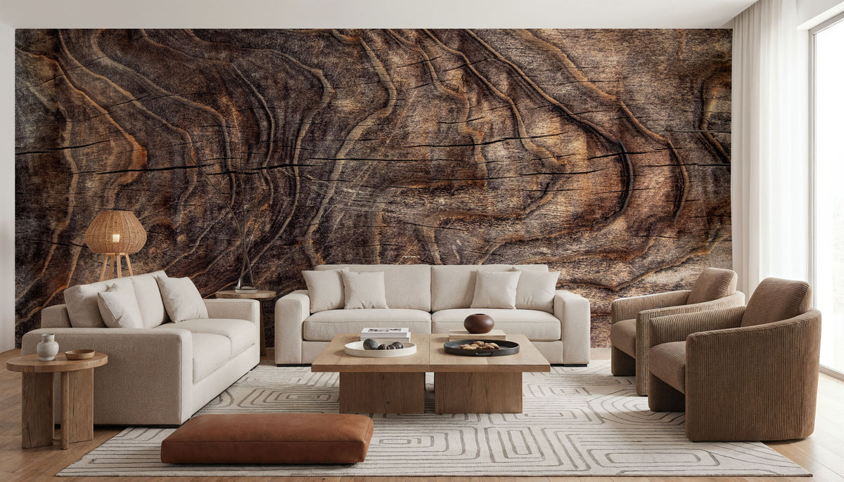 Driftwood Contours Mural Wallpaper - room preview 04
