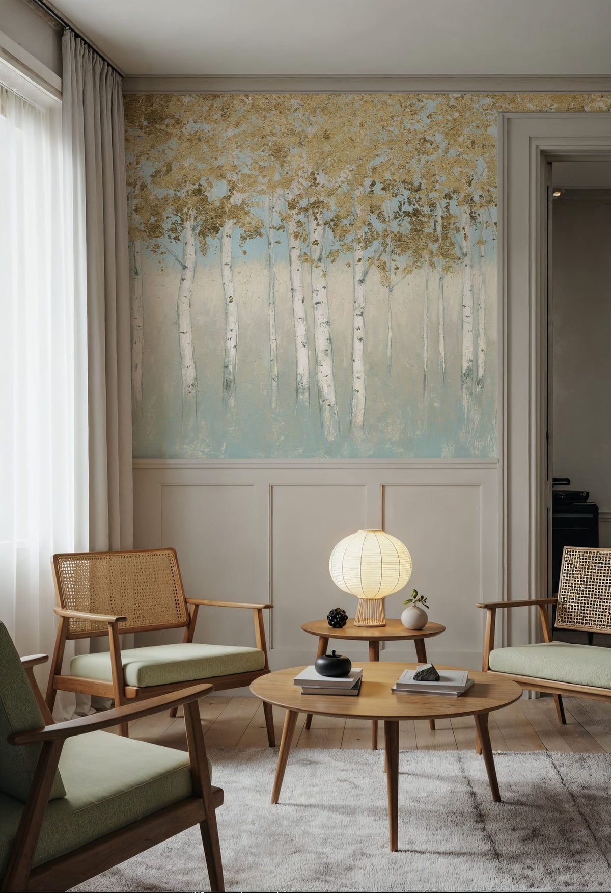 Shimmering Forest Mural Wallpaper - room preview 04