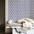 Botanical Stamps White Mural Wallpaper - room preview 04