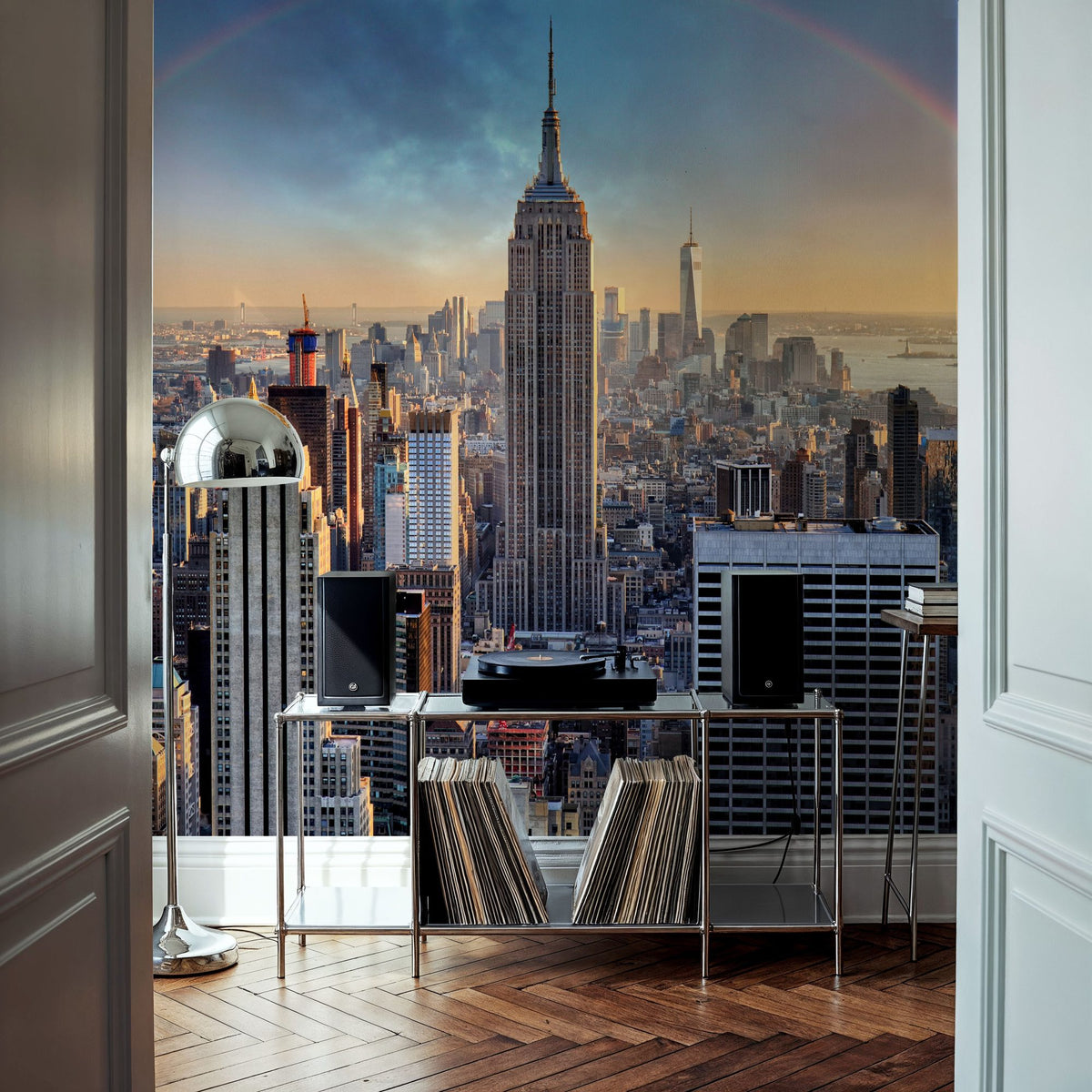 Rainbow Over New York City Mural Wallpaper - room preview 04