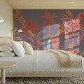 Colorful Jungle, Periwinkle Mural Wallpaper - room preview 04
