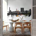 Telford England Skyline Black & White Mural Wallpaper - room preview 04