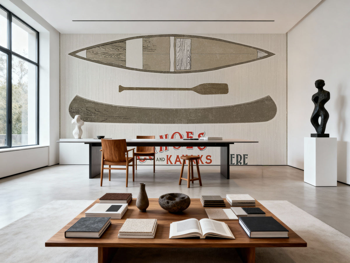 Cabin Life VII Kayak Mural Wallpaper - room preview 04