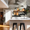 Dancing Fish, Khaki Mural Wallpaper - room preview 04