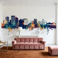 Southend-on-Sea England Skyline Blue & Bronze Mural Wallpaper - room preview 04