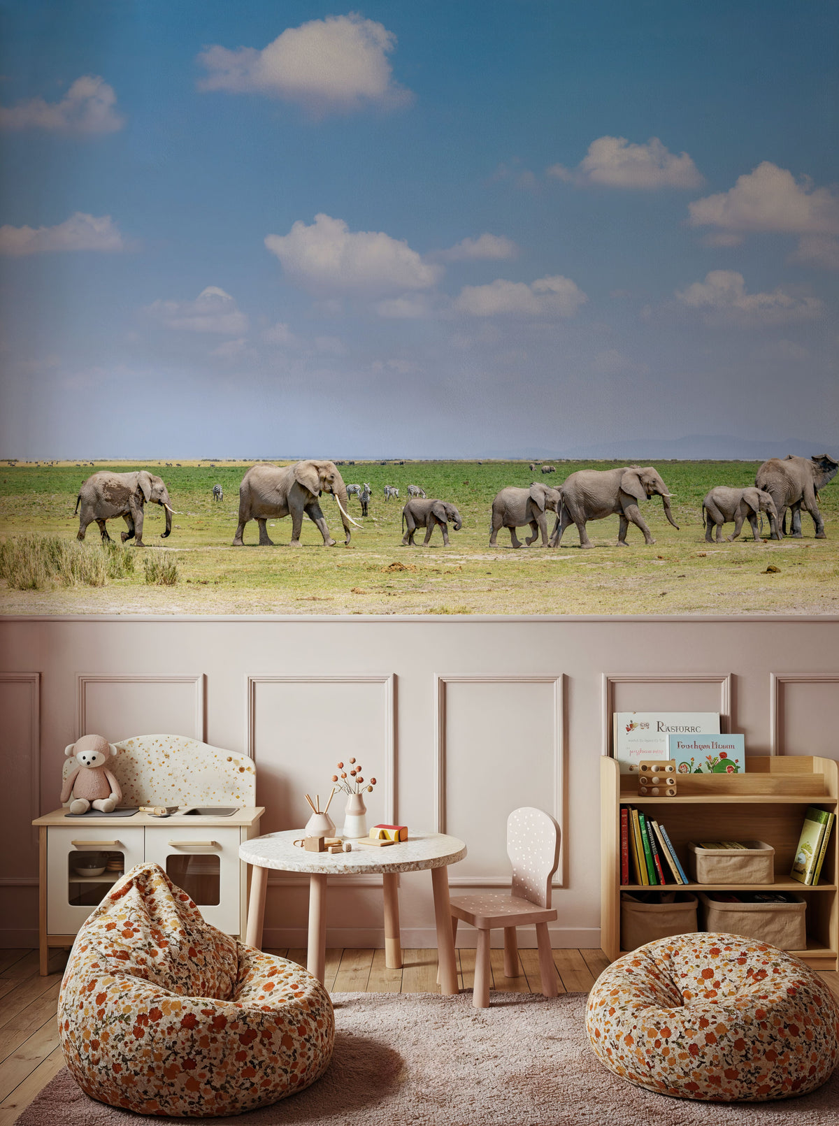 Elephant Walk Mural Wallpaper - room preview 04